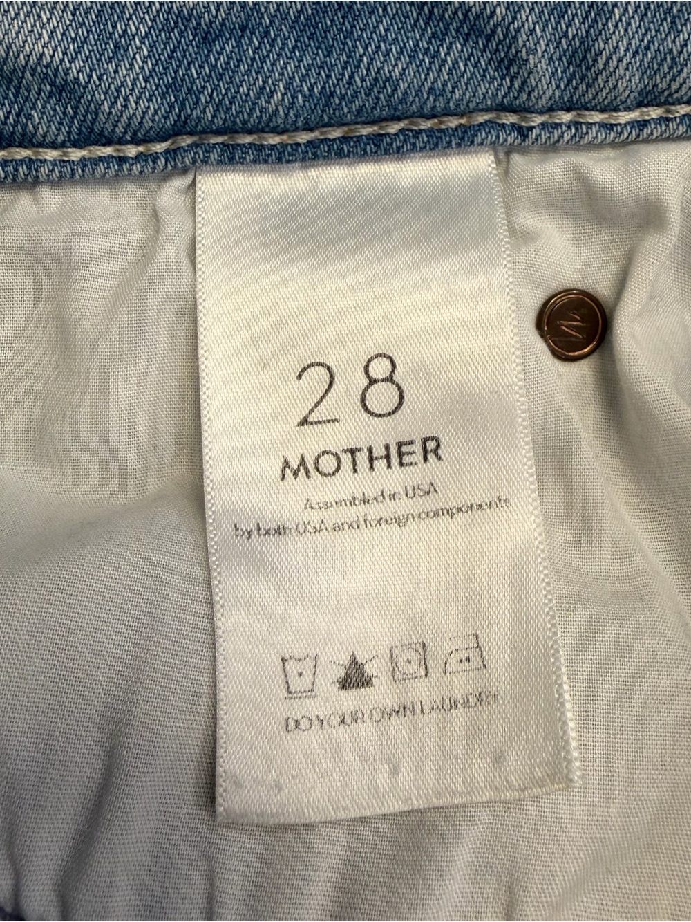 MOTHER The Dazzler Ankle Jeans 28 Light Wash Straight Leg - Picture 9 of 12